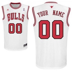 Chicago Bulls Personnalisé Adidas Home Blanc Maillot d'équipe de NBA 100% authentique - Swingman pour Enfants