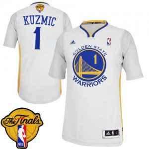 Maillot NBA Blanc Ognjen Kuzmic #1 Golden State Warriors Alternate 2015 The Finals Patch Authentic Homme Adidas