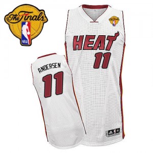 Maillot Authentic Miami Heat NBA Home Finals Patch Blanc - #11 Chris Andersen - Homme