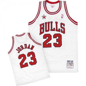 Chicago Bulls #23 Mitchell and Ness Throwback 1998 Blanc Swingman Maillot d'équipe de NBA boutique en ligne - Michael Jordan pour Homme
