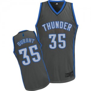 Oklahoma City Thunder Kevin Durant #35 Graystone Fashion Authentic Maillot d'équipe de NBA - Gris pour Homme