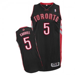 Toronto Raptors DeMarre Carroll #5 Alternate Authentic Maillot d'équipe de NBA - Noir pour Homme