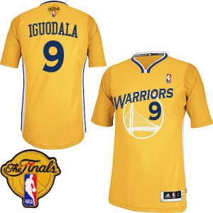 Maillot Authentic Golden State Warriors NBA Alternate 2015 The Finals Patch Or - #9 Andre Iguodala - Homme