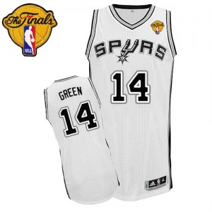 San Antonio Spurs Danny Green #14 Home Finals Patch Authentic Maillot d'équipe de NBA - Blanc pour Homme