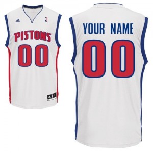 Detroit Pistons Personnalisé Adidas Home Blanc Maillot d'équipe de NBA Remise - Swingman pour Homme