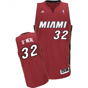 Miami Heat #32 Adidas Alternate Rouge Swingman Maillot d'équipe de NBA prix d'usine en ligne - Shaquille O'Neal pour Homme