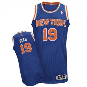 Maillot NBA Bleu royal Willis Reed #19 New York Knicks Road Authentic Homme Adidas