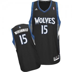 Maillot NBA Noir Shabazz Muhammad #15 Minnesota Timberwolves Alternate Swingman Homme Adidas