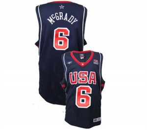 Team USA #6 Nike Summer Olympics Bleu marin Authentic Maillot d'équipe de NBA Prix d'usine - Tracy McGrady pour Homme