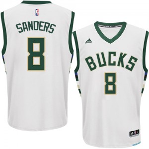 Maillot Authentic Milwaukee Bucks NBA Home Blanc - #8 Larry Sanders - Homme