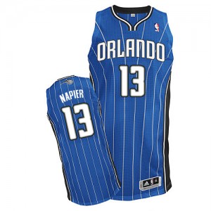 Maillot NBA Bleu royal Shabazz Napier #13 Orlando Magic Road Authentic Homme Adidas