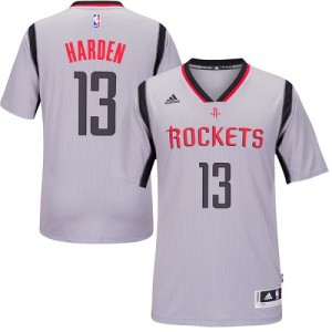 Maillot NBA Houston Rockets #13 James Harden Gris Adidas Swingman Alternate - Homme