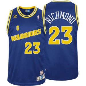 Maillot NBA Golden State Warriors #23 Mitch Richmond Bleu Adidas Swingman Throwback - Homme