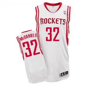 Maillot NBA Blanc KJ McDaniels #32 Houston Rockets Home Authentic Homme Adidas