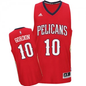 Maillot NBA New Orleans Pelicans #10 Eric Gordon Rouge Adidas Authentic Alternate - Homme