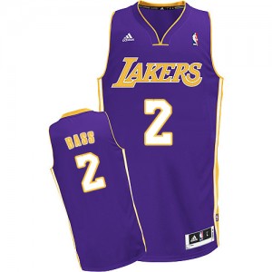 Los Angeles Lakers Brandon Bass #2 Road Swingman Maillot d'équipe de NBA - Violet pour Homme
