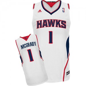 Maillot NBA Blanc Tracy Mcgrady #1 Atlanta Hawks Home Swingman Homme Adidas