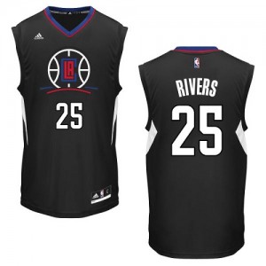 Maillot NBA Los Angeles Clippers #25 Austin Rivers Noir Adidas Authentic Alternate - Homme