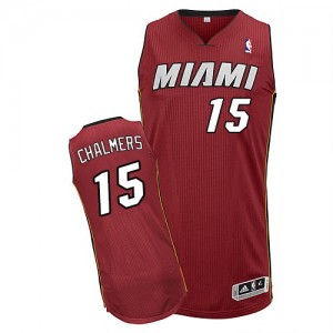 Miami Heat Mario Chalmers #15 Alternate Authentic Maillot d'équipe de NBA - Rouge pour Homme