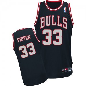 Maillot NBA Authentic Scottie Pippen #33 Chicago Bulls Noir / Blanc - Homme