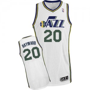 Maillot Adidas Blanc Home Authentic Utah Jazz - Gordon Hayward #20 - Homme