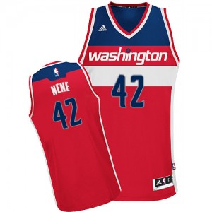 Maillot NBA Rouge Nene #42 Washington Wizards Road Swingman Homme Adidas