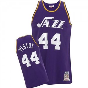 Maillot NBA Utah Jazz #44 Pete Maravich Violet Adidas Authentic Pistol - Homme