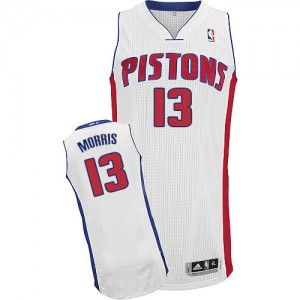 Maillot NBA Blanc Marcus Morris #13 Detroit Pistons Home Authentic Homme Adidas