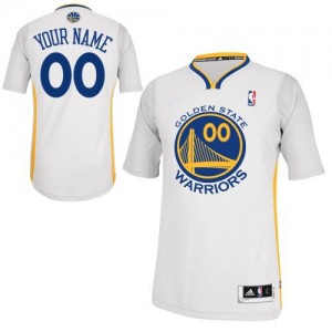 Maillot NBA Golden State Warriors Personnalisé Authentic Blanc Adidas Alternate - Enfants