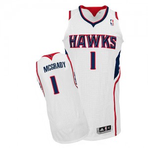 Atlanta Hawks Tracy Mcgrady #1 Home Authentic Maillot d'équipe de NBA - Blanc pour Homme
