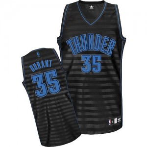 Maillot NBA Oklahoma City Thunder #35 Kevin Durant Gris noir Adidas Authentic Groove - Homme