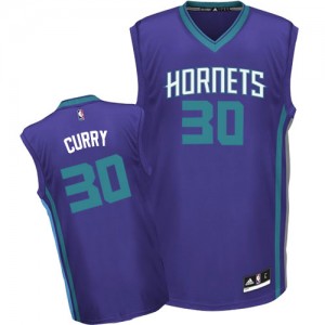 Charlotte Hornets Dell Curry #30 Alternate Authentic Maillot d'équipe de NBA - Violet pour Homme
