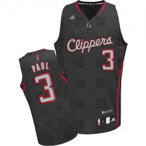 Maillot NBA Noir Chris Paul #3 Los Angeles Clippers Rhythm Fashion Swingman Homme Adidas