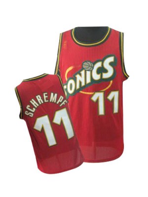 Maillot NBA Rouge Detlef Schrempf #11 Oklahoma City Thunder Throwback SuperSonics Authentic Homme Adidas