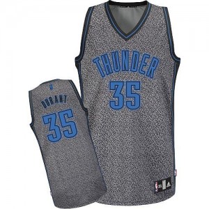 Oklahoma City Thunder #35 Adidas Static Fashion Gris Authentic Maillot d'équipe de NBA la meilleure qualité - Kevin Durant pour Homme