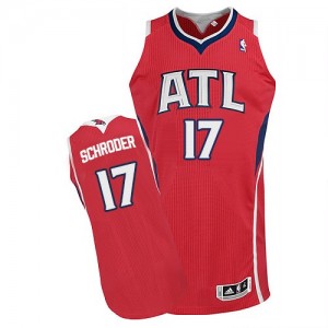 Atlanta Hawks Dennis Schroder #17 Alternate Authentic Maillot d'équipe de NBA - Rouge pour Homme