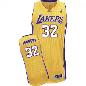 Maillot NBA Authentic Magic Johnson #32 Los Angeles Lakers Home Or - Homme
