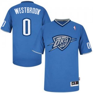 Maillot NBA Authentic Russell Westbrook #0 Oklahoma City Thunder 2013 Christmas Day Bleu - Homme