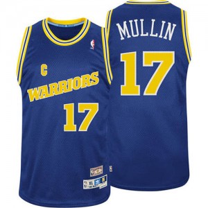 Golden State Warriors Chris Mullin #17 Throwback Authentic Maillot d'équipe de NBA - Bleu pour Homme