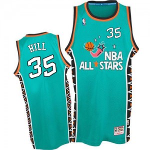 Maillot NBA Detroit Pistons #35 Grant Hill Bleu clair Mitchell and Ness Swingman 1996 All Star Throwback - Homme