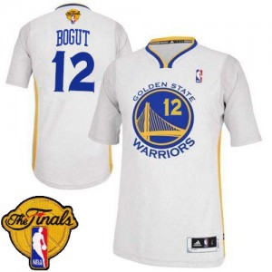 Maillot NBA Blanc Andrew Bogut #12 Golden State Warriors Alternate 2015 The Finals Patch Authentic Homme Adidas