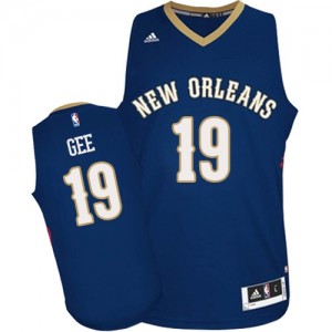 New Orleans Pelicans Alonzo Gee #19 Road Swingman Maillot d'équipe de NBA - Bleu marin pour Homme
