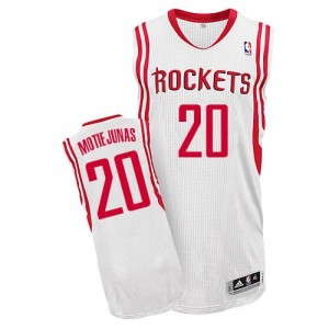 Maillot NBA Blanc Donatas Motiejunas #20 Houston Rockets Home Authentic Homme Adidas