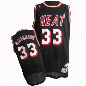 Miami Heat #33 Adidas Throwback Finals Patch Noir Authentic Maillot d'équipe de NBA pour pas cher - Alonzo Mourning pour Homme