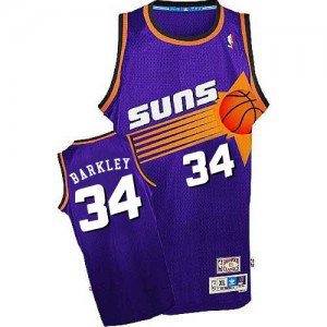 Maillot Mitchell and Ness Violet Throwback Authentic Phoenix Suns - Charles Barkley #34 - Homme