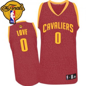 Maillot Authentic Cleveland Cavaliers NBA Crazy Light 2015 The Finals Patch Rouge - #0 Kevin Love - Homme