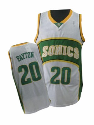 Maillot Authentic Oklahoma City Thunder NBA Throwback SuperSonics Blanc - #20 Gary Payton - Homme