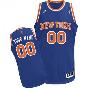 Maillot NBA Bleu royal Swingman Personnalisé New York Knicks Road Homme Adidas