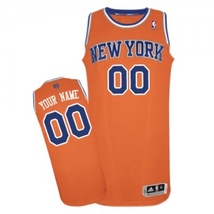 Maillot NBA Orange Authentic Personnalisé New York Knicks Alternate Homme Adidas