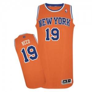 Maillot NBA New York Knicks #19 Willis Reed Orange Adidas Authentic Alternate - Homme